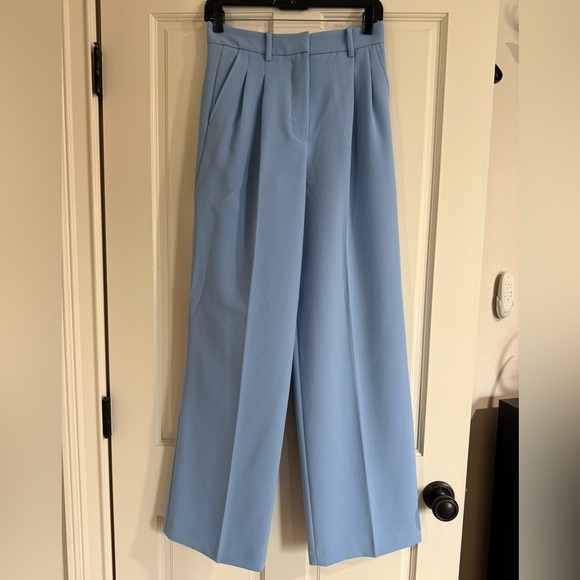 Zara Wide Leg Trousers With Darts in powder blue - Picture 3 of 4